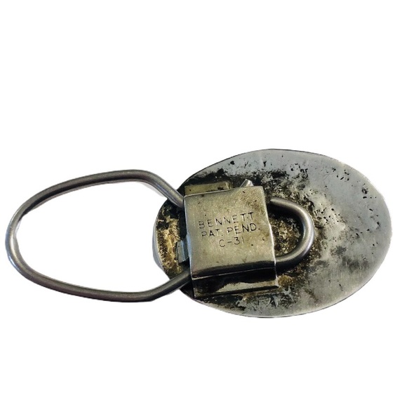 Vintage Southwestern Turquoise Bennet Key Ring - Picture 3 of 4